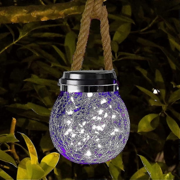 Solar Lights 1 Pack Outdoor Decorative Hanging Solar Lights With 30 Led Waterproof Solar Lights Solar Garden Pot Lights ((purple))