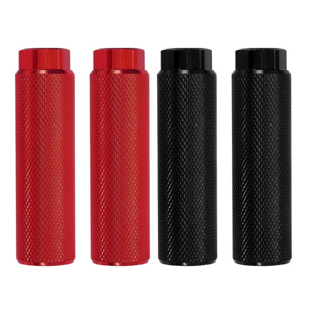 Uxcell 4 Paquete de Patines de Bicicleta de Aleación de Aluminio Antideslizantes para Ejes de 3/8 pulgadas Rojo Negro