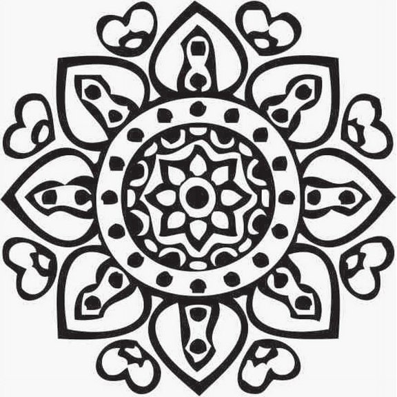 Printtoo Christmas Secret Santa Gift Round Wooden Rubber Stamp Floral Mandala Stamps-2 Inch