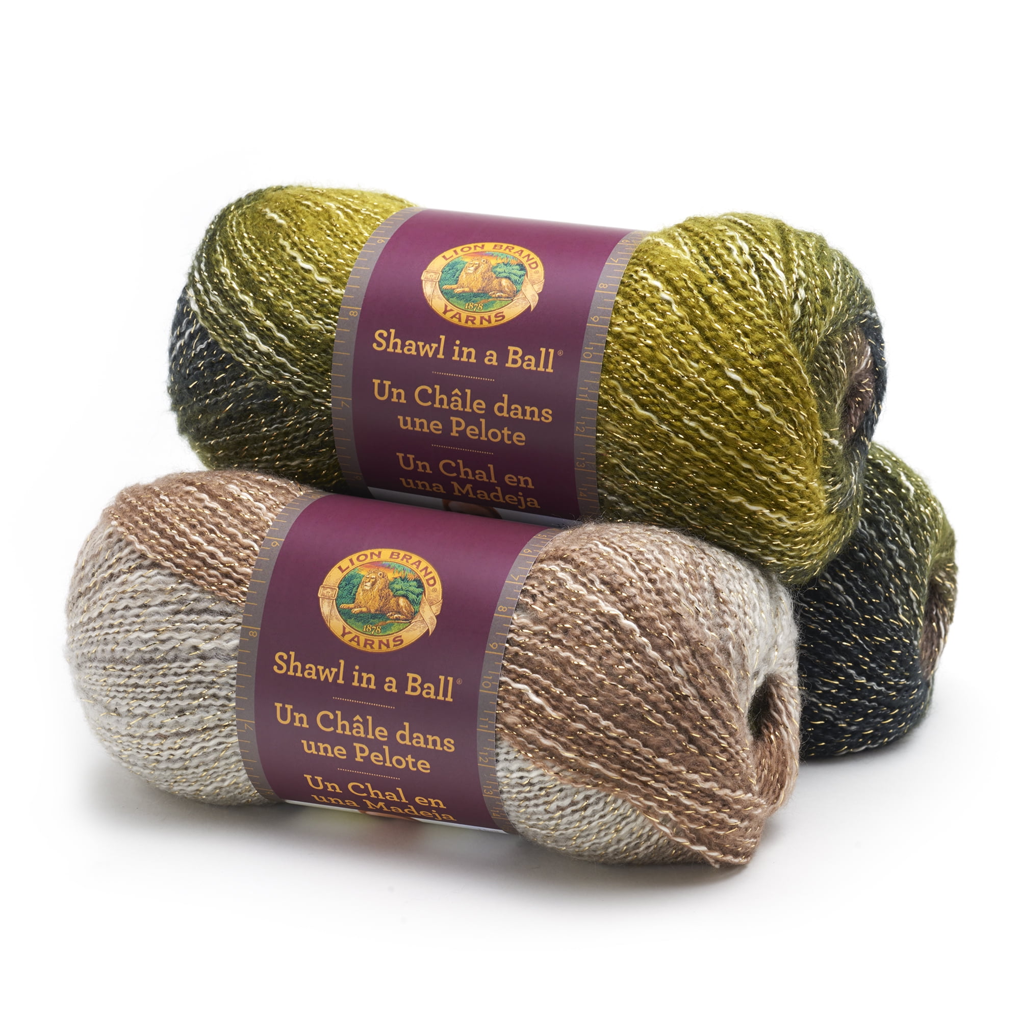 Lion Brand Shawl in a Ball Medium Acrylic Cotton Blend Graceful Green