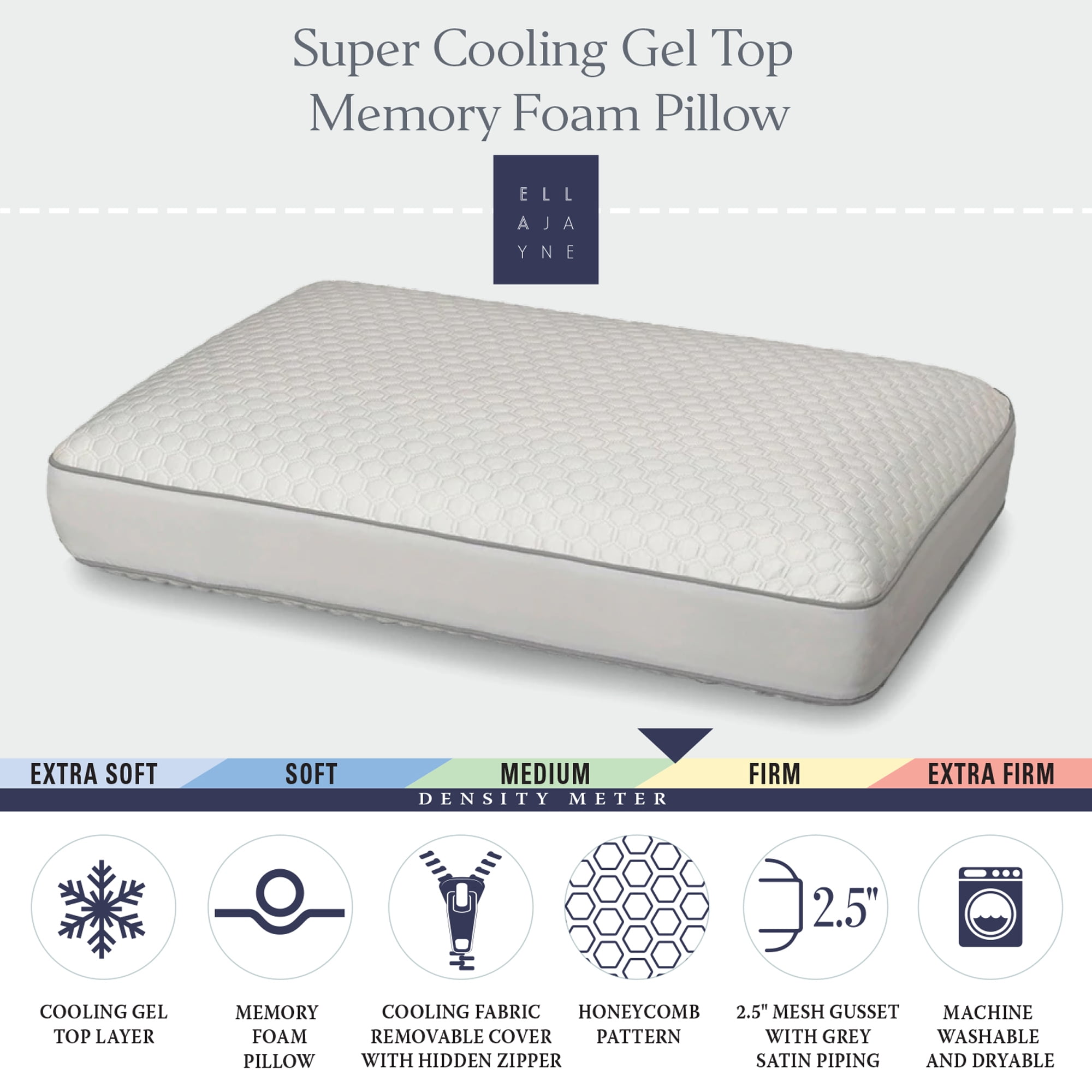 Gel top top memory foam pillow