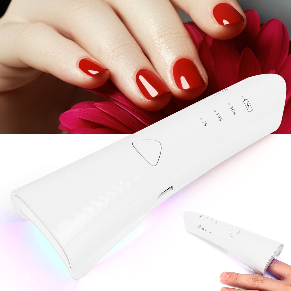 Xirurus USB Handheld Nail Lamp Polish Dryer UV Manicure Drying Machine Mutifunction Money Detector Portable Mini Gel Polish Curing Light Tool White Finish