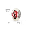thumbnail image 5 of Reflection Beads QRS3561 Sterling Silver Heart Infinity Murano Glass Bead - White, 5 of 7