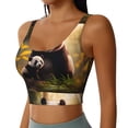 thumbnail image 2 of Balery Forest Panda Pattern Racerback Sports Bras for Women - Padded Seamless High Impact Support for Yoga Gym Workout Fitness-XX-Large, 2 of 8