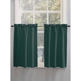 thumbnail image 3 of Tier Curtains 45 Inches Long, Pure Dark Green Window Treatment Curtain Drapes, Simple Solid Color Window Half Privacy Curtains for Bedroom Bathroom, 42"x45", 2 Panels, 3 of 7
