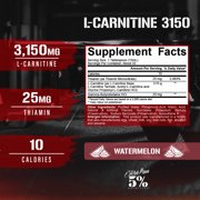 5% Nutrition Rich Piana Liquid L-Carnitine 3150 4 Source Blend with GBB (Watermelon Candy)