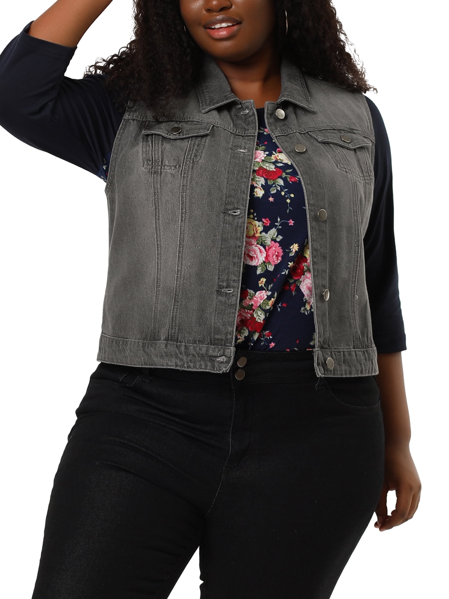 Plus Size Jean Vest 3x