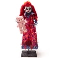 thumbnail image 2 of Outdoor Halloween Animatronics Decoration,Sound Touch Activated 35.4" Scary Standing Demon Clown Girl with Red Eyes,Sounds for Yard,Patio,Haunted House,Animated Shaking Body Zombie Girl with Bear, 2 of 7