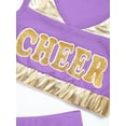 thumbnail image 6 of iiniim Teen Girls Cheer Leader Uniform Sleeveless Letter Print Crop Tops with Skirt Dancewear Lavender 16, 6 of 7