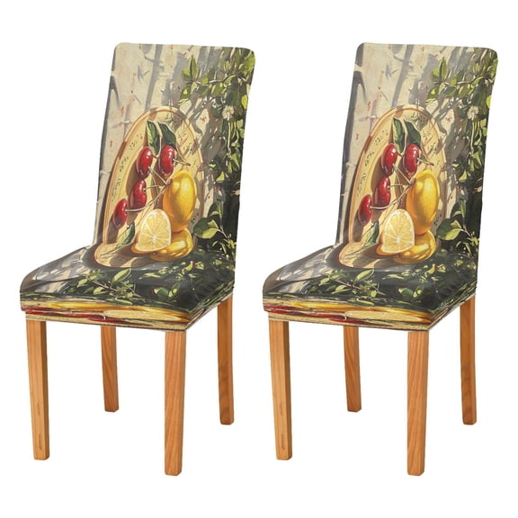 BZSMCE Chairs Slipcovers Dining Chair Covers Sun Lemon Painting Creative Pattern
