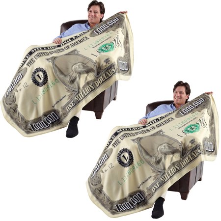 Set 2 Million Dollar Fleece 35 X 71 Throw Blanket For Bed Or