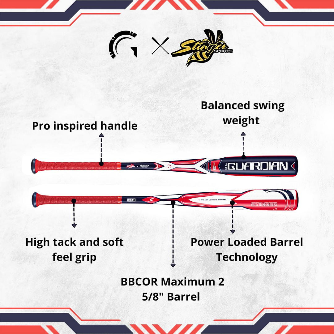 Guardian Baseball X Stinger The Guardian BBCOR 2 5/8" Aluminum Baseball Bat Drop -3