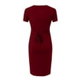 thumbnail image 4 of Gunia Womens Maternity Pregnant Casual Short Sleeves Solid Color Nursed Tanks Dress Belt For Breastfeeding Breathable, 4 of 7