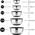 thumbnail image 6 of Walchoice Mixing Bowls with Lids Set of 5, Stainless Steel Nesting Bowls for Baking Serving Preparing, Include 7/3.5/2.5/2/1 QT Metal Bowls - Black, 6 of 7