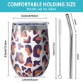 thumbnail image 5 of Leopard Print 12oz Stainless Steel Insulated Wine Tumbler with Lid and Straw – Double Wall Vacuum Mug for Hot & Cold Drinks, 304 Steel Interior, Sweat-Free Design, 5 of 5
