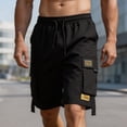 thumbnail image 2 of EOYWHK Mens Shorts with Pockets Relaxed Fit Multi Pocket Men Basketball Shorts Soft Lightweight Breathable for Workout Training Black, Size L, 2 of 8