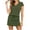 *Army Green, variant on Women's 2 Piece V Neck Short Sleeve Skort Set , Drawstring Outfit For Women , Ladies' Stretchy Summer Tracksuit with Pockets,Light Blue,S-2XL