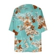 thumbnail image 4 of Wyobmus Women's Lightweight Floral Cardigan 3/4 Long Sleeve Open Front Loose Cover Up Casual Draped Blouse Tops Mint Green, 4 of 5