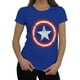 Captain America T-Shirt-Medium Royal Bouclier en Détresse Femmes – image 1 sur 8
