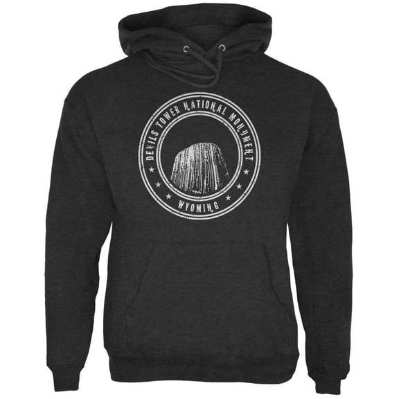 Devils Tower National Monument Mens Hoodie Charcoal Heather 2XL
