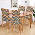 thumbnail image 2 of Yayeee 2 Pack Dining Chair Covers Stretch Parson Chairs Slipcovers Seat Protector, Orange Geometric, 2 of 6