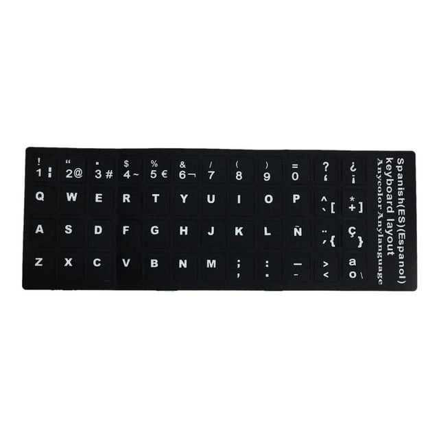 2 Pegatinas de Letras para Teclado, Pegatinas para Teclado de Computadora Portátil, Pegatinas Del Alfabeto Del Teclado de Fondo Negro, para 4 piezas