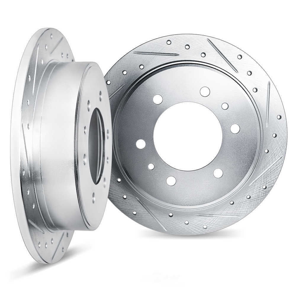 Dynamic Friction Company 7002-40103 DFC Brake Rotors - Drilled & Slotted - Silver