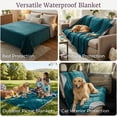 thumbnail image 4 of Lavish Home 80x80 Waterproof Blanket for Kids, Pets, and Outdoors (Green), 4 of 10