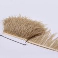 thumbnail image 4 of pitrice 1 Yard Dyed Ostrich Feather Fringe Trim Ribbon Embellishment Light coffee, 4 of 8
