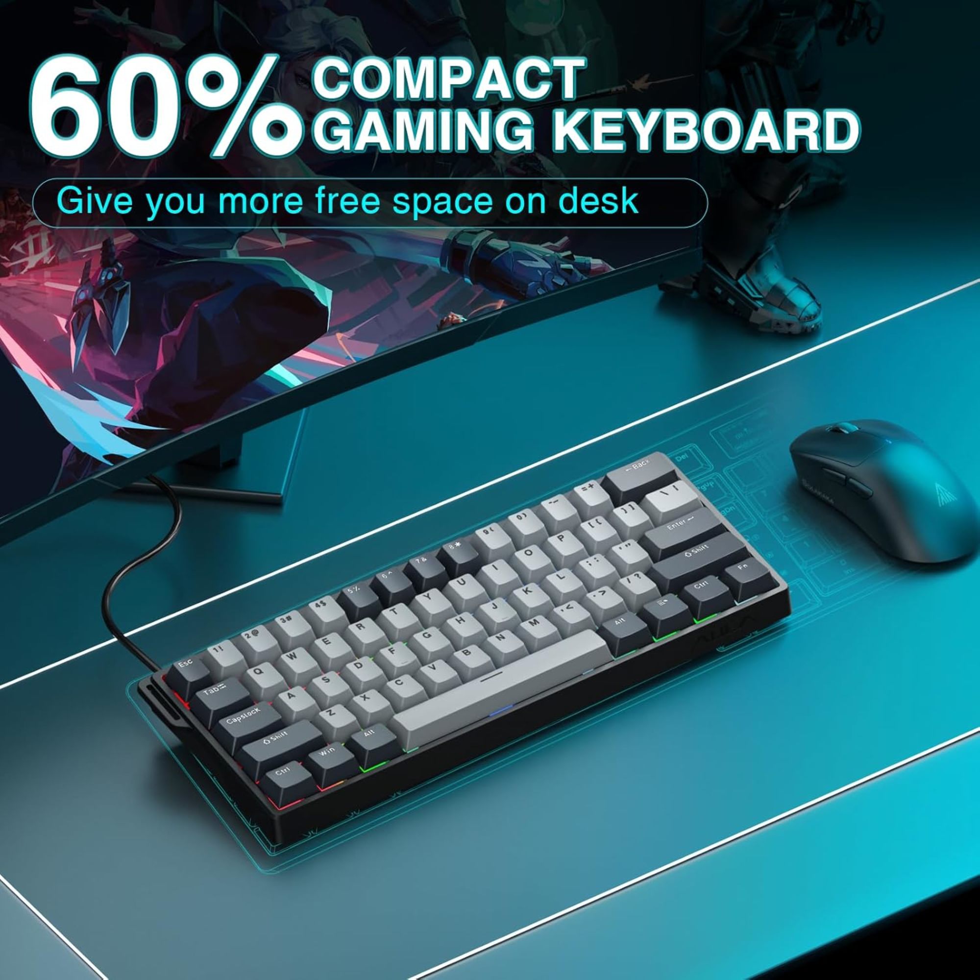 AULA Win60 HE Gaming Keyboard 60% Compact photo 1