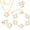 white, variant on LUCKY CLOVER 18K Gold Plated Jewelry Set for Women With Gift Packaging Box, Gift for Women for Birthday, Vlentine's Day, Chiristmas, New Year, Anniversary