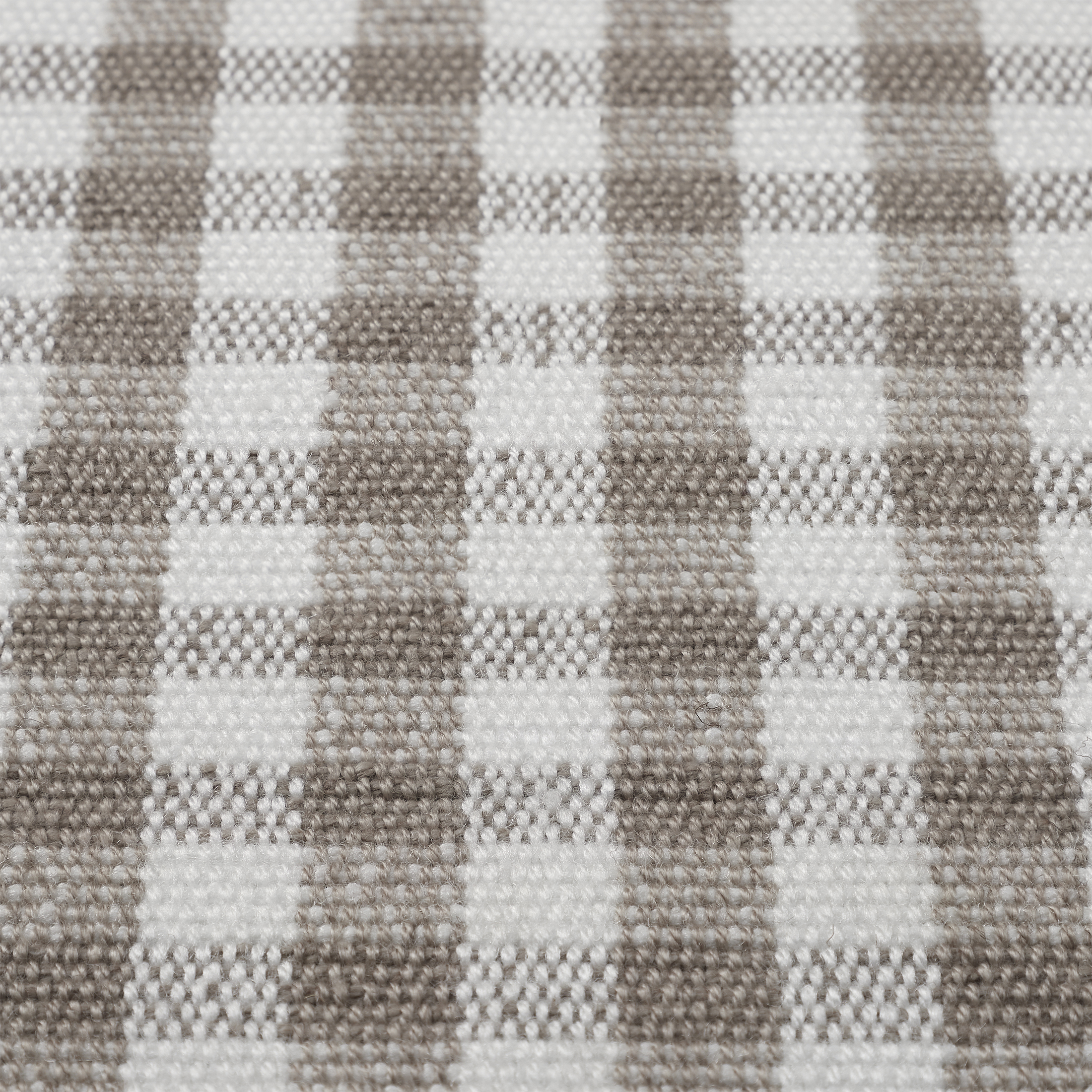 My Texas House Taupe Gingham Fringe Indoor/Outdoor Layering Rug, 24" x 38"