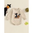 thumbnail image 2 of Suealasg Newborn Baby Boys Girls Halloween Clothes Long Sleeve Letters Pumpkin Print Bubble Romper Bodysuit 3 6 12 18 Months Infant Halloween Outfit, 2 of 8