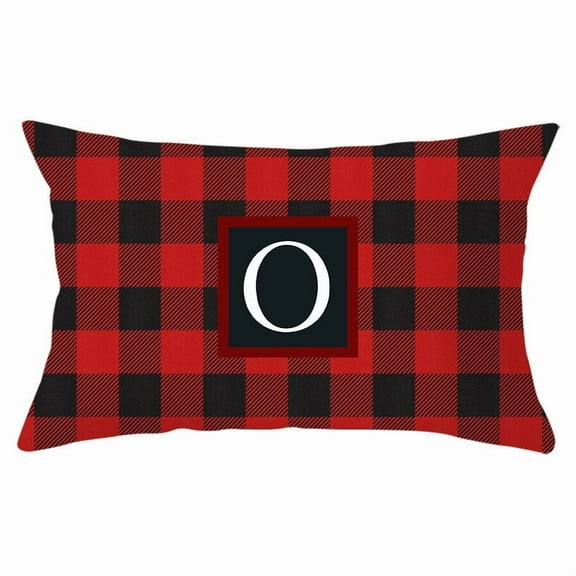 PEIBang Red Black Plaid Christmas Lumbar Pillow Cover,12X20 Inch Christmas Throw Pillow Covers Winter Holiday Cushion Case Decoration for Sofa Couch
