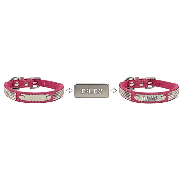 And Cat Collars With Shiny Decorations. Customized Stainless Steel Nameplates. Suitable For Small Medium And Large Dogs.