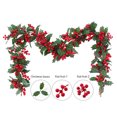 thumbnail image 4 of Dserfhy 3.2FT Red Berry Christmas Garland with Green Leaves Artificial Christmas Garland Fireplace Table Centerpiece for Winter Holiday Decor, 4 of 8