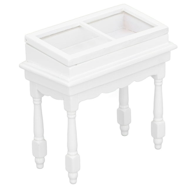 Présentoir de Maison de Poupée 1/12, Décor Miniature de Meubles en Bois à Couvercle Rabattable Compact