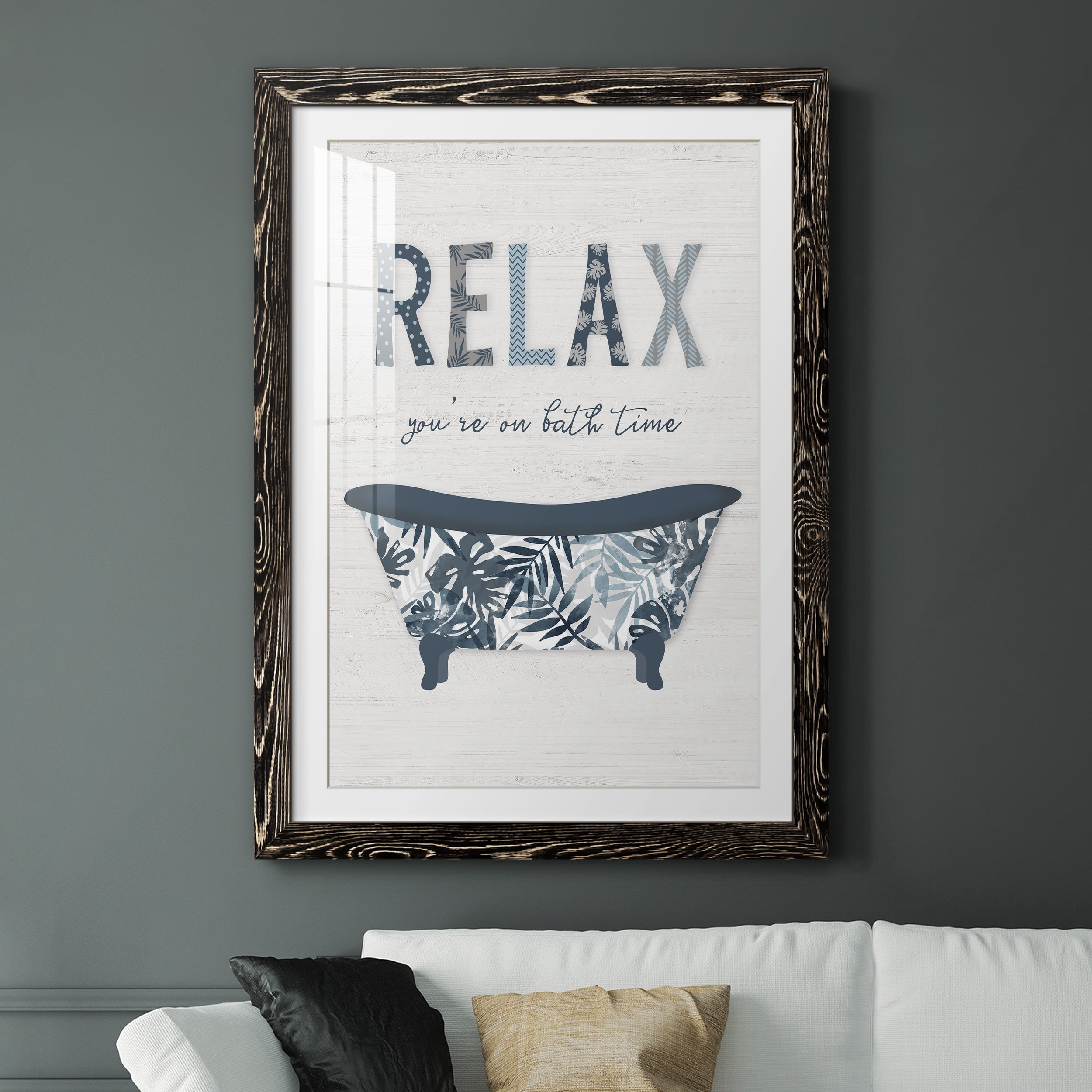 Palm Bath I - Premium Framed Print - Distressed Barnwood Frame - Ready to Hang