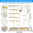 thumbnail image 3 of Jewelry Holder with Wood Base Multifunctional Jewelry Organizer Large Capacity Jewelry Stand Stable Jewelry Holder Organizer for Earring Necklace Ring Bracelets, 3 of 10