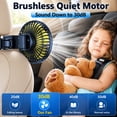 thumbnail image 3 of LC-dolida Dual Head Car Fan, Rechargeable Car Seat Cooling Fan, Fan for Front Rear Seat , 360° Rotatable, 3 Speeds Quiet Operation High Safety for Car RV Truck, 3 of 9