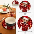 thumbnail image 3 of SKYSONIC Christmas Jack Russell Pot Holders Trivets, 2 Pcs Heat Resistant Trivets,Santa Ball Candy Cotton Thread Weave Mats for Hot Pads Pans Pot Bowl Teapot for Kitchen Decor, 3 of 7