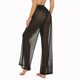thumbnail image 5 of RUEWEY Pantalones de malla transparente para mujer, traje de baño, parte inferior de bikini, cintura elástica, pierna ancha, pantalones largos palazzo (2XL negro), 5 of 5