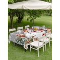 thumbnail image 3 of Outdoor Tablecloth with Umbrella Hole and Zipper, Grey Christmas Rectangle Table Cloth 60x102 Inch Waterproof Tablecloth, Snowman Gifts Xmas Tree Snowflake Winter Picnic Table Cover for Patio Camping, 3 of 7