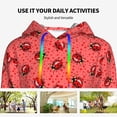 thumbnail image 4 of Picia Ladybugs On Red Polka Dot Pattern Casual Women's Hoodie, Hooded Sweatshirt with Kangaroo Pocket, Comfortable Pullover with Eye-catching Drawstrings-X-Large, 4 of 7