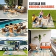 thumbnail image 5 of Outdoor Rug 3x5 ft Coral Seagrass Outdoor Large Area Rug Non Slip Rubber Eucalyptus Starfish Shell Linen Wood Front Door Mat RV Rug Carpet Patio Outdoor Rugs for Backyard Balcony Deck Porch Indoor, 5 of 9