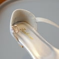 thumbnail image 6 of Quaouag Girls Low Heel Wedding Pump Sandals Glitter Mary Jane Princess Flower Girl Party Dress Shoes for Toddler/Little Kid Pink,Silver, 6 of 9