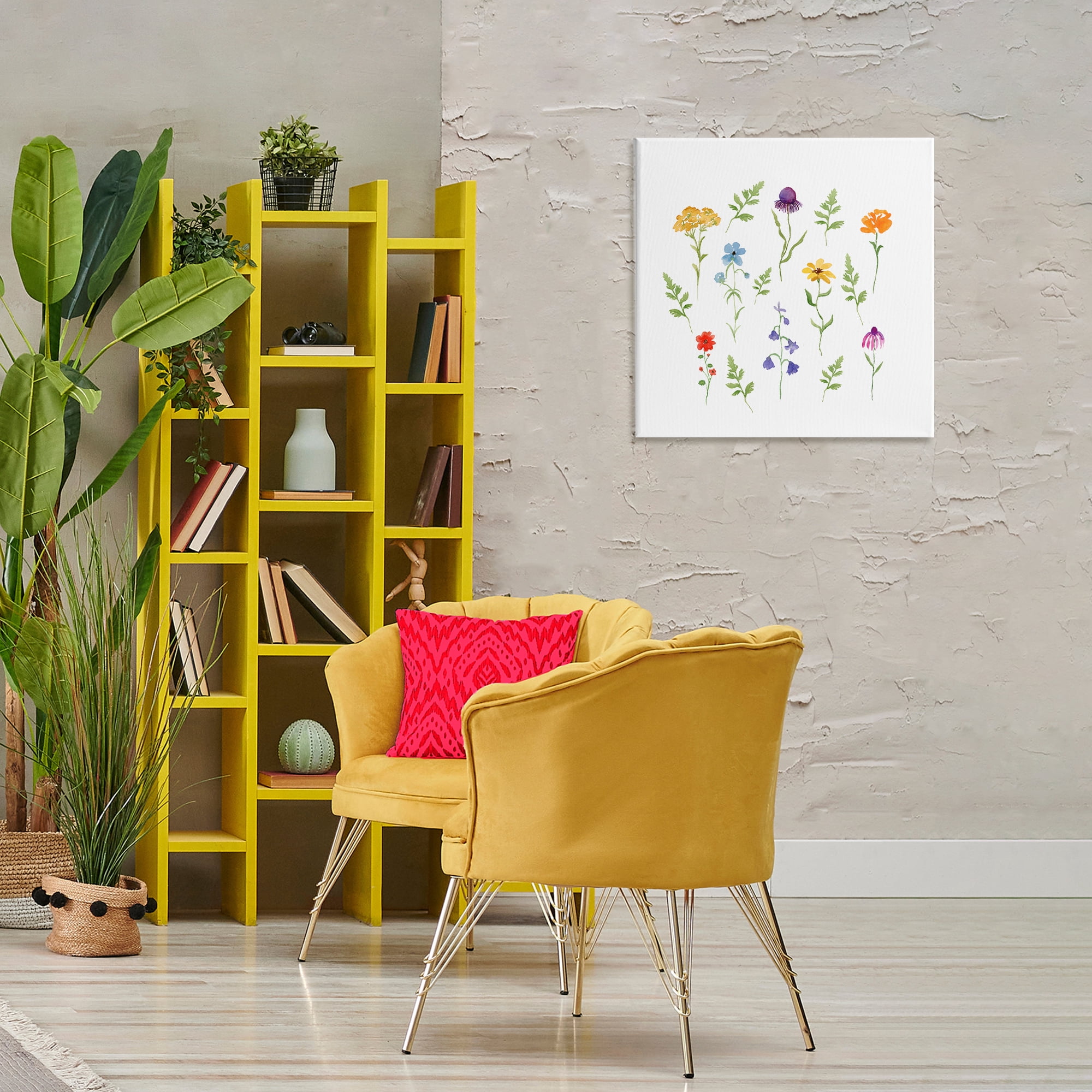 Stupell Industries Various Cottage Herbs Plants & Flowers Painting Wrapped Canvas Art Print Wall Art, 24 x 24