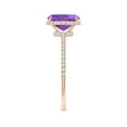 thumbnail image 3 of ANGARA Natural 1.2 Ct. Amethyst with Diamond Classic Ring in 14K Rose Gold for Women (Ring Size: 11.5), 3 of 9