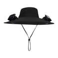 thumbnail image 4 of Solar Fan Hat, UPF 50+ Wide Brim Sun Hat with 2 Fans, Solar & USB Rechargeable, 3 Speeds for Fishing/Camping/Hiking/Gardening, 4 of 5
