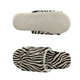 thumbnail image 5 of COEQINE Zebra Print Fluffy Slippers for Women, Open Toe Fluffy Sandals Cute House Slides Foldable Washable Slip On House Shoes Quiet Slippers for Hardwood Floors, 36-37, 5 of 7